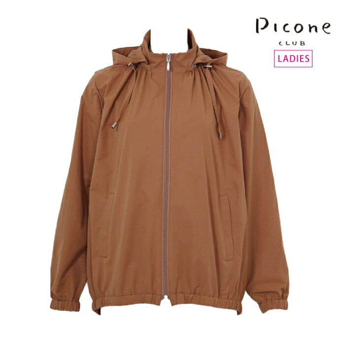 PICONE CLUB ピッコーネクラブ ゴルフウェア レディース UV撥水フードジップブルゾン 接触冷感 フード取り外し可 フロントポケット Wジップ c614001