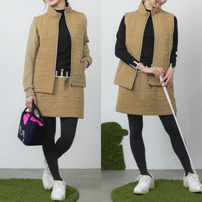 PICONE CLUB ピッコーネクラブ ゴルフウェア レディース 中綿切替2WAY保温ブルゾン ベスト Wジップ 保温 制電 c614206