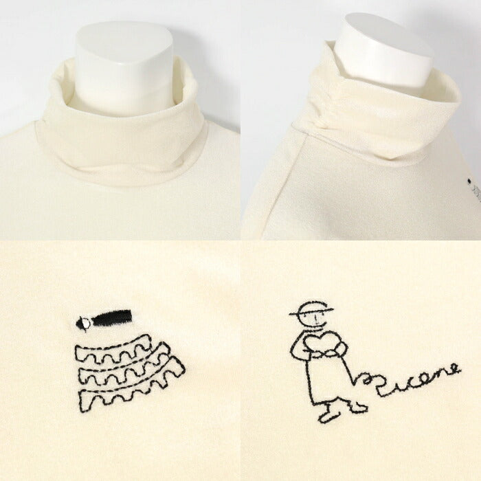 PICONE CLUB ピッコーネクラブ ゴルフウェア レディース ポイント刺繍ベロアプルオーバー ハイネック 伸縮性 手洗い可 c619007