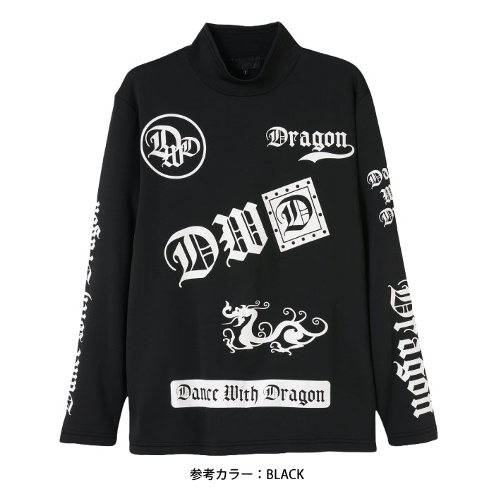Dance With Dragon ダンスウィズドラゴン ゴルフウェア メンズKARUISHIモック トレーナー 軽量 保温 配色起毛 d1-111111
