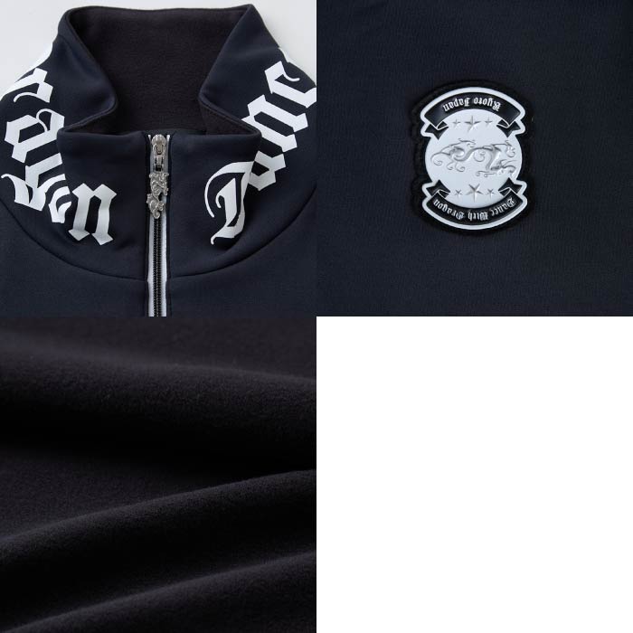 Dance With Dragon ダンスウィズドラゴン ゴルフウェア メンズ KARUISHIジップモック 長袖シャツ プルオーバー 高機能素材使用 軽量 保温 日本製 d1-181111