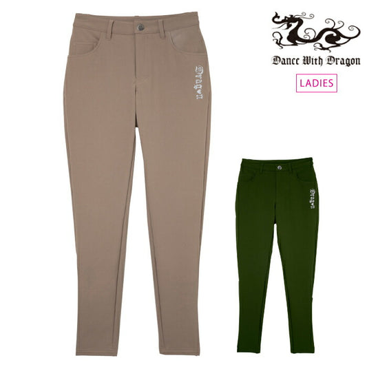Dance With Dragon ダンスウィズドラゴン ゴルフウェア レディース 4WAYストレッチBACKフリースパンツ UV 撥水 防風 透湿 シワ軽減 保温 日本製 D2-481110