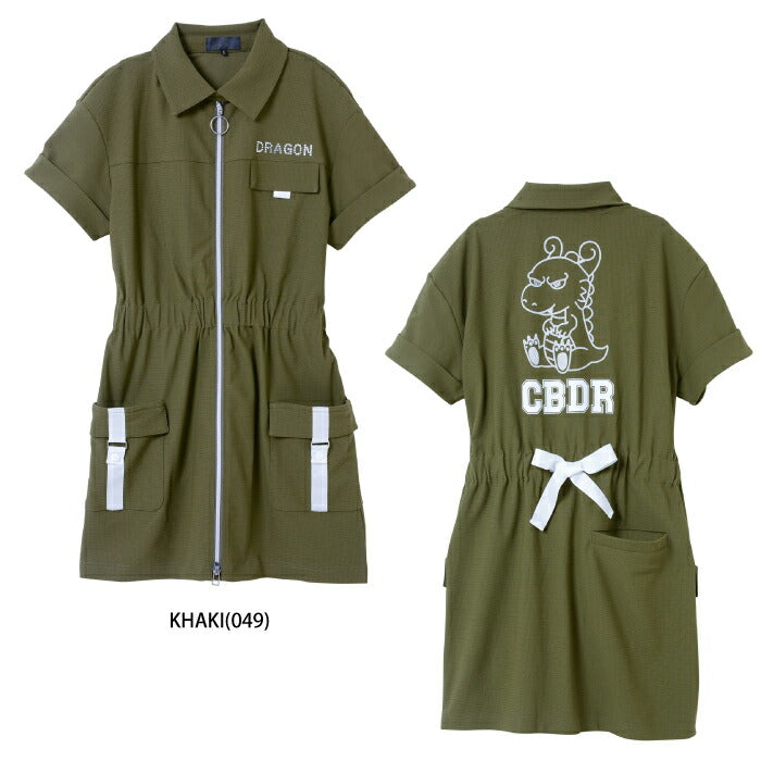 Dance With Dragon ダンスウィズドラゴン ゴルフウェア レディース ECOBLUEカーゴワンピース ジップアップタイプ ストレッチ 吸水速乾 UVカット d2-805320