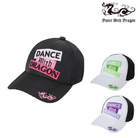 Dance With Dragon ダンスウィズドラゴン ゴルフ メッシュキャップ メンズ レディース ３段ロゴパンチングキャップ D3-153120