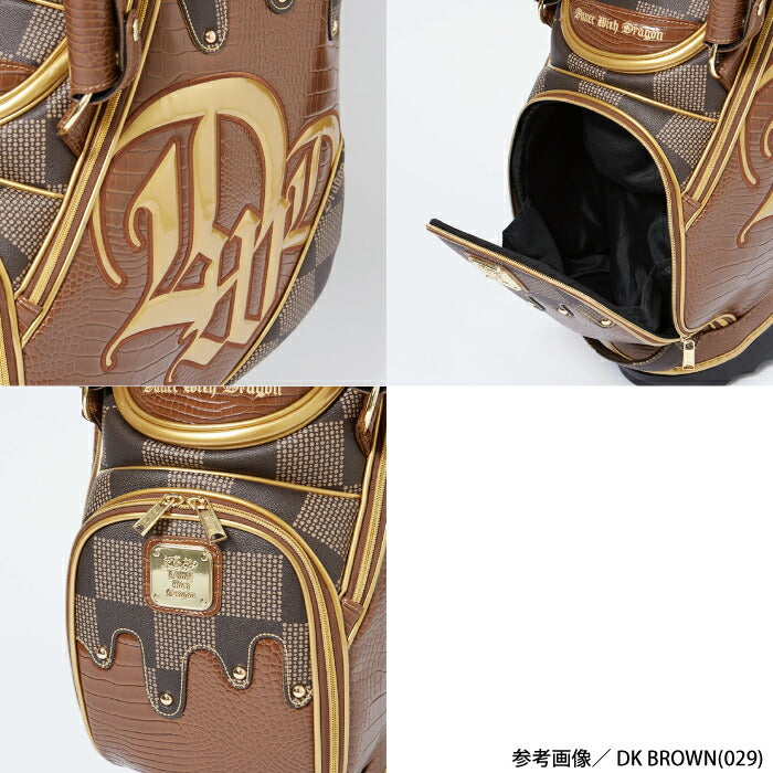 Dance With Dragon ダンスウィズドラゴン ゴルフウェア メンズ レディース DOTチェックスタンドキャディバッグ 9.5型 5分割 クロコ型押し ハイエンドモデル D3-602020