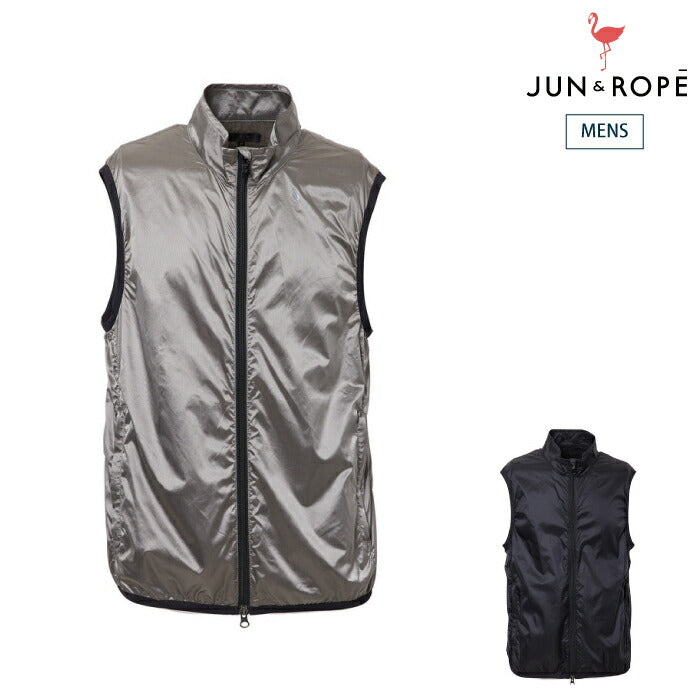JUN&ROPE ゴルフベスト ブラック JUN&ROPE' ジュンアンドロペ メンズ ゴルフウェア【NOIR】【防風