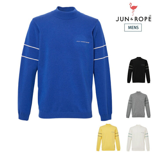 JUN&ROPE’ ジュンアンドロペ メンズ 【手洗い可能】長袖ライン使いモックセーター EJM63010