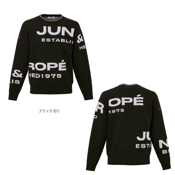 JUN&ROPE’ ジュンアンドロペ メンズ BIGロゴグラフィック長袖ニットプルオーバー EJM63200