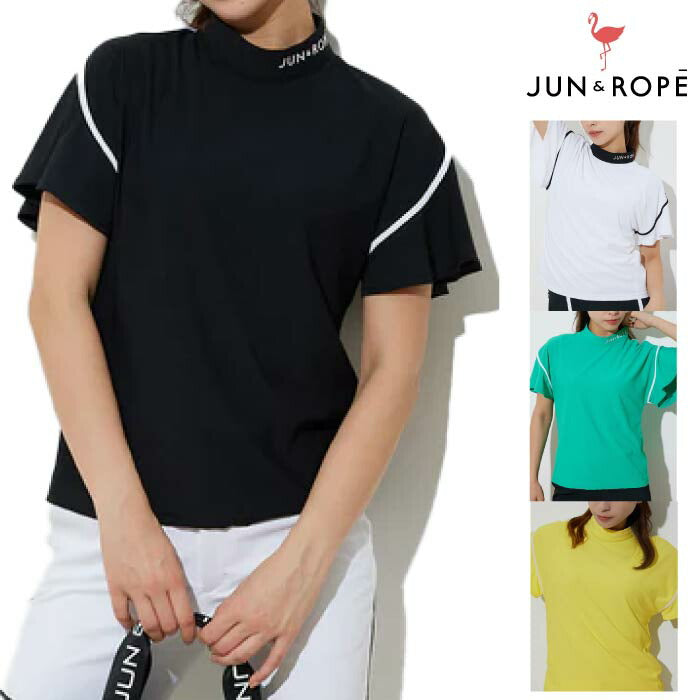 【30%OFF SALE】JUN&ROPE’ ジュンアンドロペ レディース ゴルフウェア 半袖シャツ【UV】【吸汗速乾】エコワッフル半袖フレアプルオーバー ERM14010