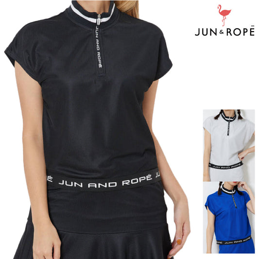 JUN&ROPE’ ジュンアンドロペ レディース メッシュコンビリブモック半袖プルオーバー セットアップ対応 UV 吸水速乾 ERM43100