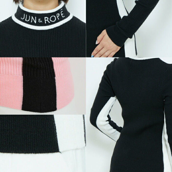 JUN&ROPE’ ジュンアンドロペ レディース ロゴモックネック長袖リブプルオーバー ERM62300