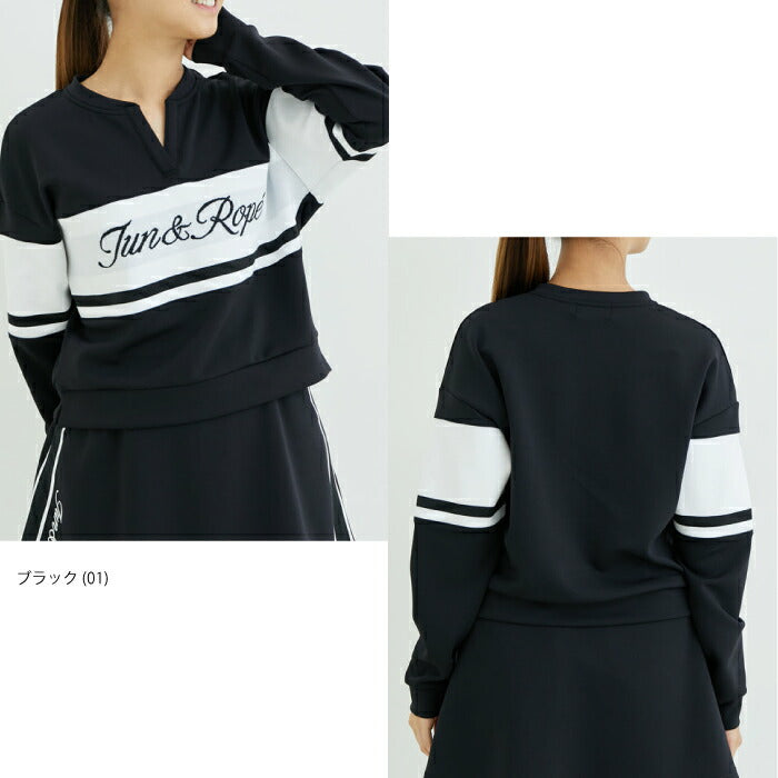 JUN&ROPE’ ジュンアンドロペ レディース ロゴ入り配色ジャージ長袖プルオーバー ERM72150