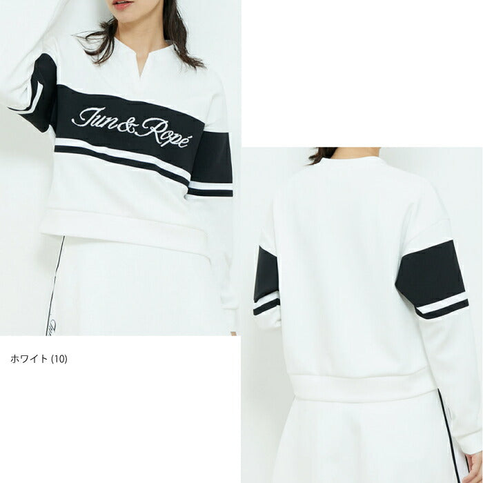 JUN&ROPE’ ジュンアンドロペ レディース ロゴ入り配色ジャージ長袖プルオーバー ERM72150