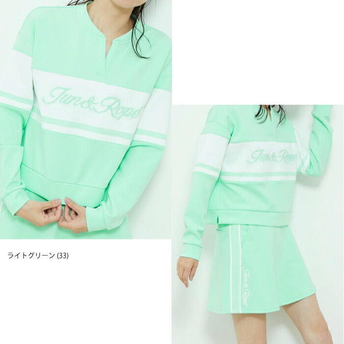 JUN&ROPE’ ジュンアンドロペ レディース ロゴ入り配色ジャージ長袖プルオーバー ERM72150