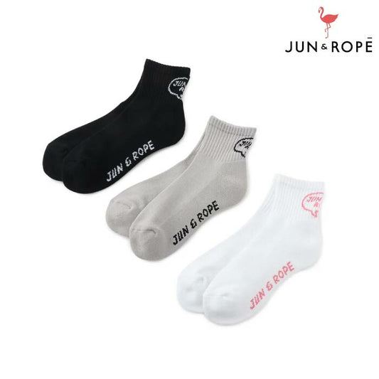 【30%OFF SALE】JUN&ROPE’ ジュンアンドロペ レディース ゴルフソックス 吹き出しロゴ ショートソックス ERR14010