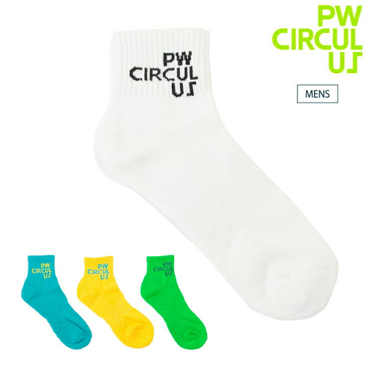 PW CIRCULUS ピーダブリュサーキュラス ゴルフウェア メンズ ブランドロゴ ショートソックス 虫よけ加工 GN7IGM0311
