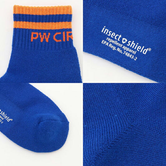 PW CIRCULUS ピーダブリュサーキュラス ゴルフウェア メンズ MEN ラインソックス ショート丈 インセクトシールド加工 虫よけ効果 甲部分メッシュ編み 通気性アップ gn7ilm0311