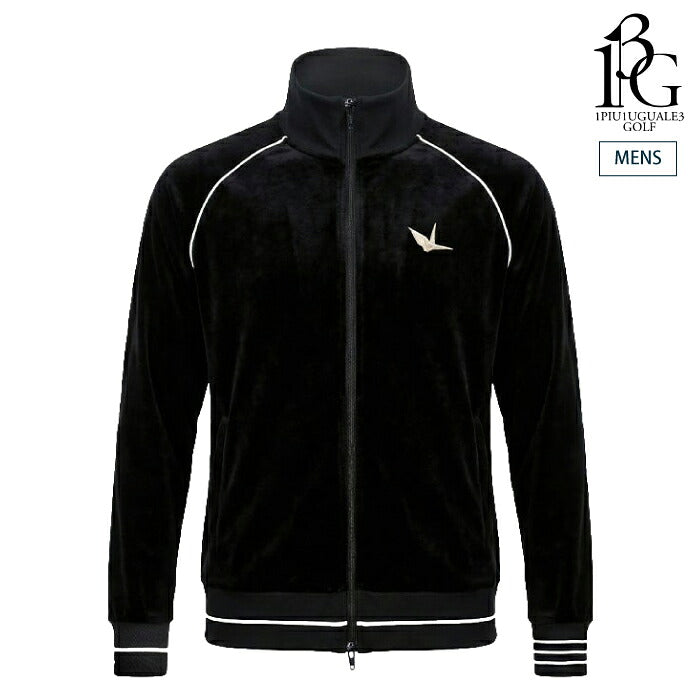 1PIU1UGUALE3 GOLF ウノピゥウノウグァーレ ゴルフウェア メンズ 113 GOLF VELOUR PIPING JACKET ブルゾン 立体カッティング採用 ベロア特有の柔らかさとウールの温もり セットアップ対応 grb149-gpu048