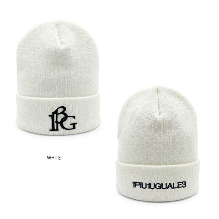 1PIU1UGUALE3 GOLF ウノピゥウノウグァーレトレゴルフ ゴルフウェア メンズ レディース 113 GOLF CUFFED KNIT BEANIE 113G LOGO ニットビーニー ニット帽 顔周りがシャープに見える立体的なシルエット grg524-gaw019