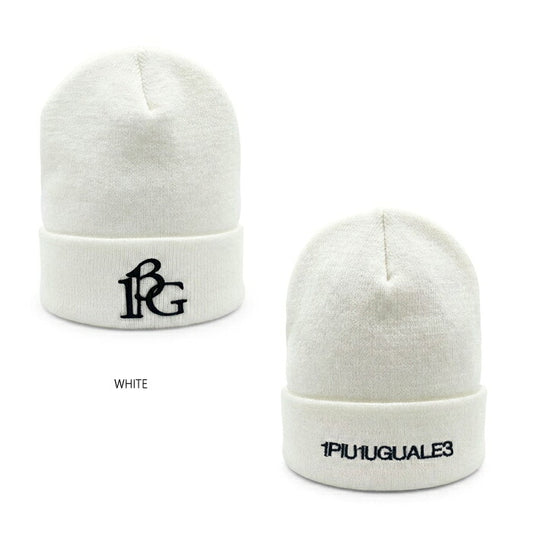 1PIU1UGUALE3 GOLF ウノピゥウノウグァーレトレゴルフ ゴルフウェア メンズ レディース 113 GOLF CUFFED KNIT BEANIE 113G LOGO ニットビーニー ニット帽 顔周りがシャープに見える立体的なシルエット grg524-gaw019