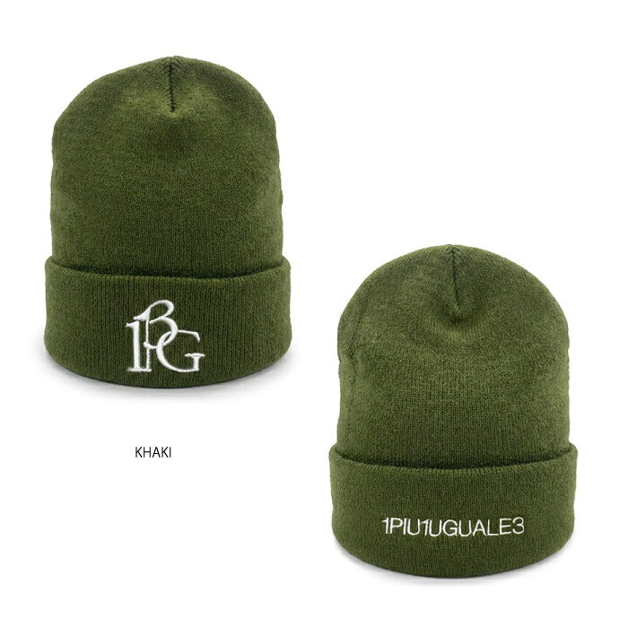 1PIU1UGUALE3 GOLF ウノピゥウノウグァーレトレゴルフ ゴルフウェア メンズ レディース 113 GOLF CUFFED KNIT BEANIE 113G LOGO ニットビーニー ニット帽 顔周りがシャープに見える立体的なシルエット grg524-gaw019
