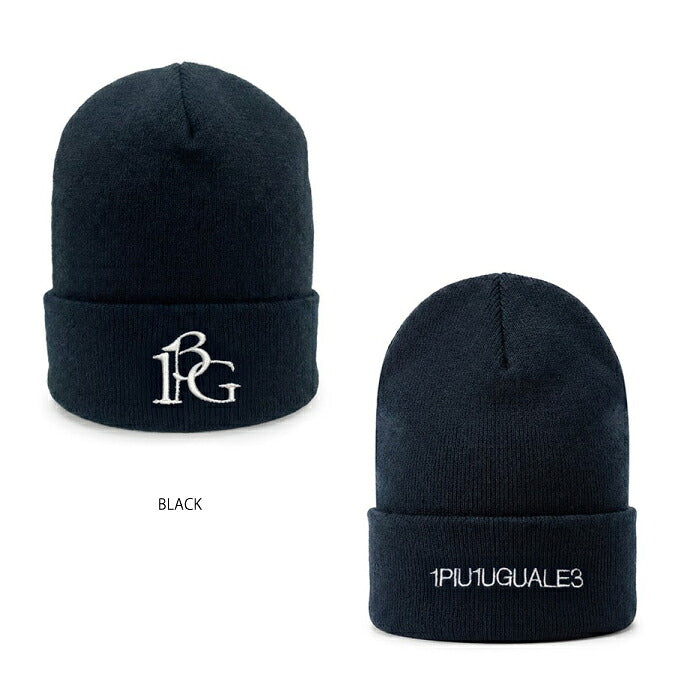 1PIU1UGUALE3 GOLF ウノピゥウノウグァーレトレゴルフ ゴルフウェア メンズ レディース 113 GOLF CUFFED KNIT BEANIE 113G LOGO ニットビーニー ニット帽 顔周りがシャープに見える立体的なシルエット grg524-gaw019