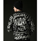 1PIU1UGUALE3 GOLF ウノピゥウノウグァーレトレゴルフ ゴルフウェア メンズ 113 GOLF JACQUARD KNIT CREW MELTING LETTER ハイゲージニット ストレッチ性 保温性 透湿性 grk102-gpe069