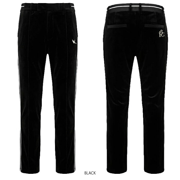 1PIU1UGUALE3 GOLF ウノピゥウノウグァーレ ゴルフウェア メンズ 113 GOLF VELOUR PIPING PANTS ロングパンツ テーパードシルエット ベロア特有の柔らかさとウールの温もり 抗菌 防臭効果 セットアップ対応 grp221-gpu048