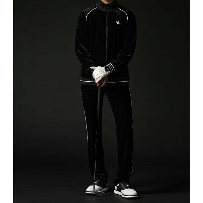 1PIU1UGUALE3 GOLF ウノピゥウノウグァーレ ゴルフウェア メンズ 113 GOLF VELOUR PIPING PANTS ロングパンツ テーパードシルエット ベロア特有の柔らかさとウールの温もり 抗菌 防臭効果 セットアップ対応 grp221-gpu048