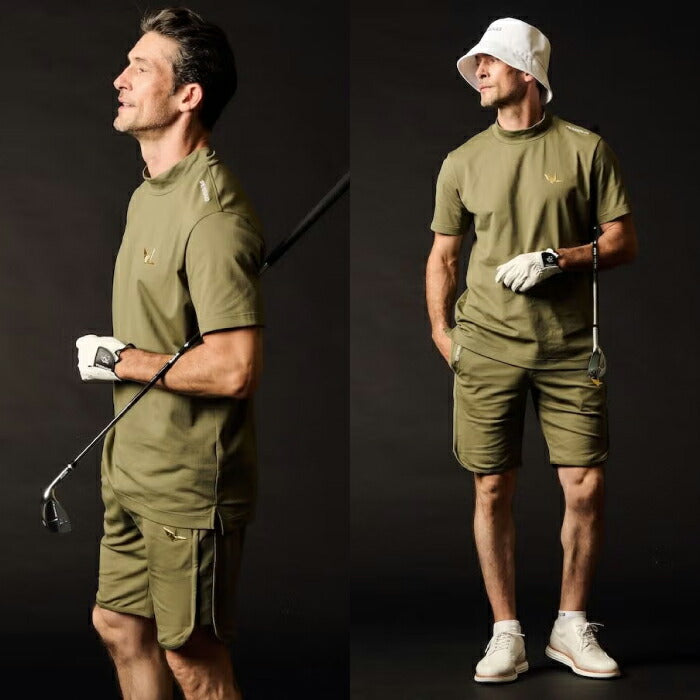 1PIU1UGUALE3 GOLF ウノピゥウノウグァーレトレゴルフ ゴルフウェア メンズ 113 GOLF ICE LUXE MOCK NECK 半袖モックネックシャツ 接触冷感 セットアップ対応 grt274-gpu023