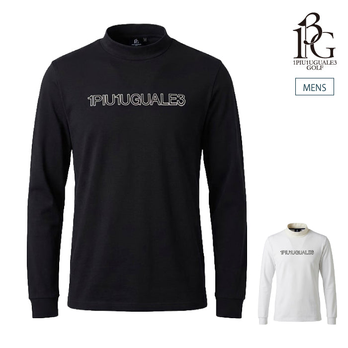 1PIU1UGUALE3 GOLF ウノピゥウノウグァーレトレゴルフ ゴルフウェア メンズ 113 GOLF LS MOCK NECK FRONT LOGO 長袖モックネックシャツ 2wayストレッチ 高機能 日本製 grt293-gnu028