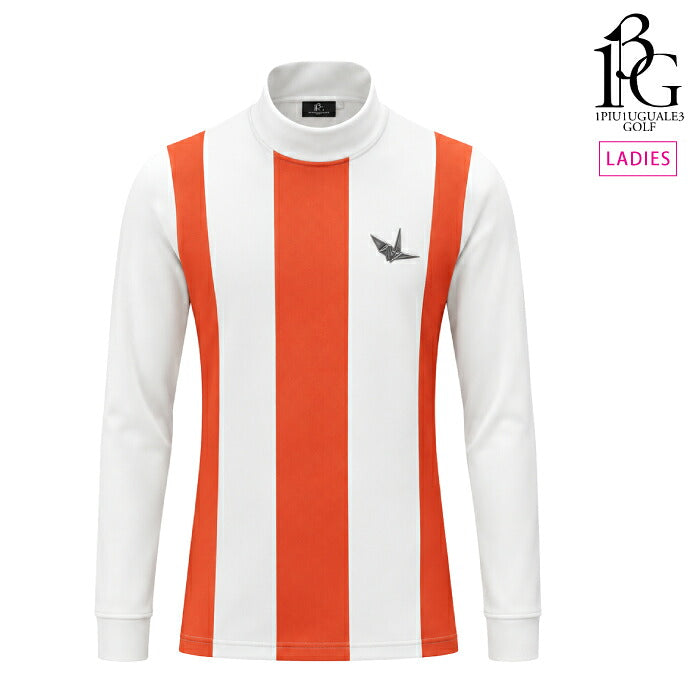 1PIU1UGUALE3 GOLF ウノピゥウノウグァーレトレゴルフ ゴルフウェア レディース LADIES' 113 GOLF L/S MOCK NECK VERTICAL STRIPE モックネック ストライプ ストレッチ ジャージー素材 洗濯可 gst258-gpu046