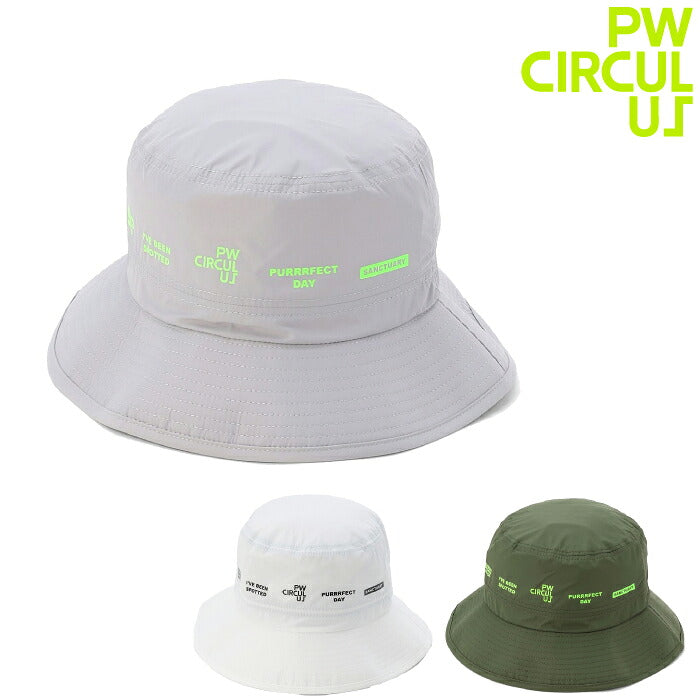 PW CIRCULUS ピーダブリュサーキュラス ゴルフウェア メンズ レディース UNISEX つば短めバケットハット サイズ調整スピンドル付 ゴルフ 軽量 ht7ilw0301