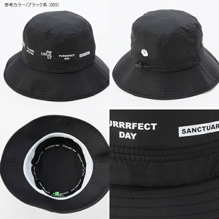 PW CIRCULUS ピーダブリュサーキュラス ゴルフウェア メンズ レディース UNISEX つば短めバケットハット サイズ調整スピンドル付 ゴルフ 軽量 ht7ilw0301