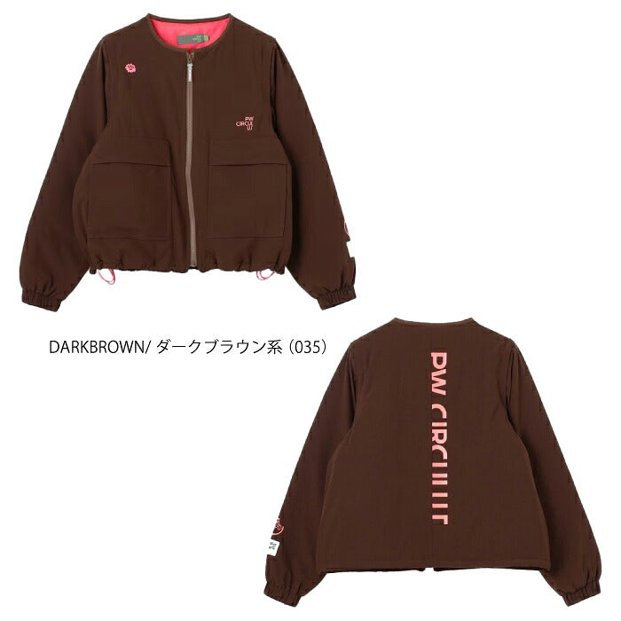 PW CIRCULUS ピーダブリュサーキュラス ゴルフウェア レディース WOMEN デタッチャブル中綿ブルゾン ノーカラーブルゾン 袖の取り外し可能 ウォッシャブル 表地撥水加工 jrpqgw0514