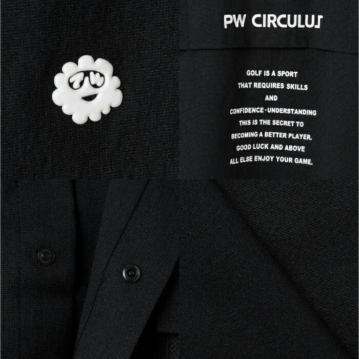PW CIRCULUS ピーダブリュサーキュラス ゴルフウェア メンズ 半袖シャツ メッシュポケットシャツ UV遮蔽率97.8% 軽量のDotAir 高通気 軽撥水 KHPNGM0535