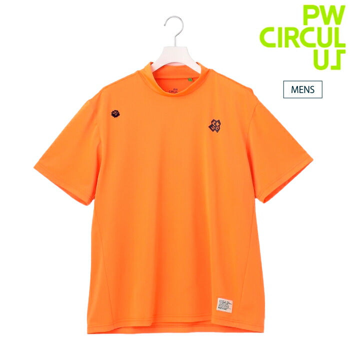 PW CIRCULUS ピーダブリュサーキュラス ゴルフウェア メンズ 半袖シャツ ストレッチメッシュカノコ ベンチレーションモックT 吸水速乾 ストレッチ 快適通気性 KHPNGM0605
