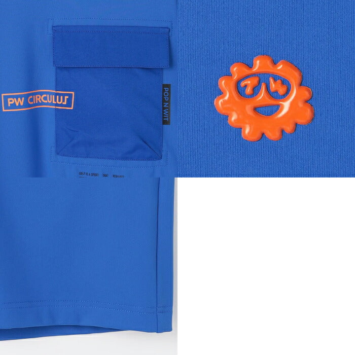 PW CIRCULUS ピーダブリュサーキュラス ゴルフウェア メンズ MEN ポケットモックネック 半袖シャツ 接触冷感 UVカット 吸水速乾 ストレッチ機能 KHPNLM0305