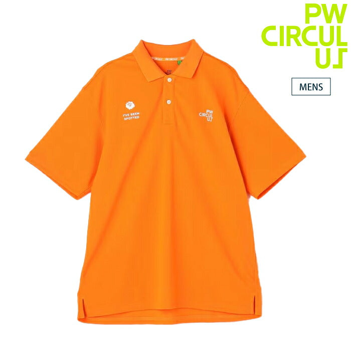 PW CIRCULUS ピーダブリュサーキュラス ゴルフウェア メンズ MEN ミニワッフル鹿の子ポロ 半袖シャツ UVカット 吸水速乾 伸縮性抜群 ソフトな風合い khpnlm0405