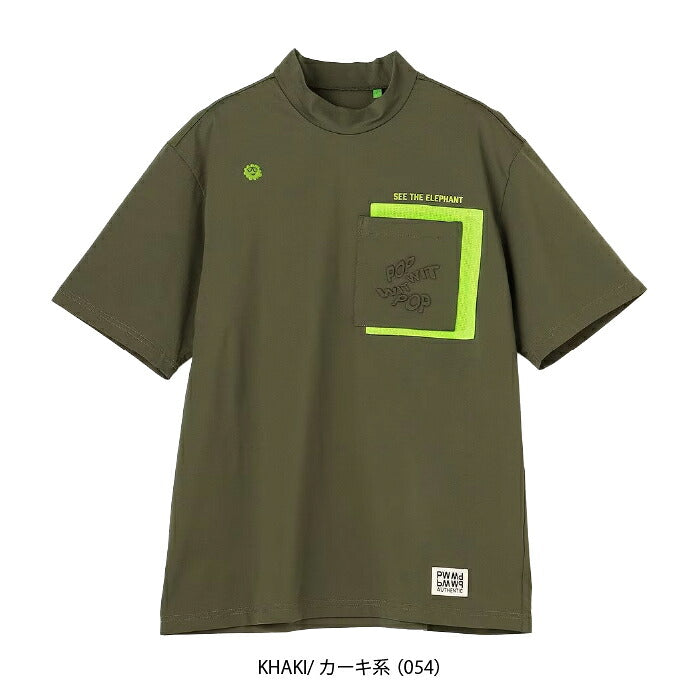PW CIRCULUS ピーダブリュサーキュラス ゴルフウェア メンズ MEN ポケットモックネック ゴルフ 半袖シャツ UVカット 吸水速乾 ストレッチ機能 khpnlm0515