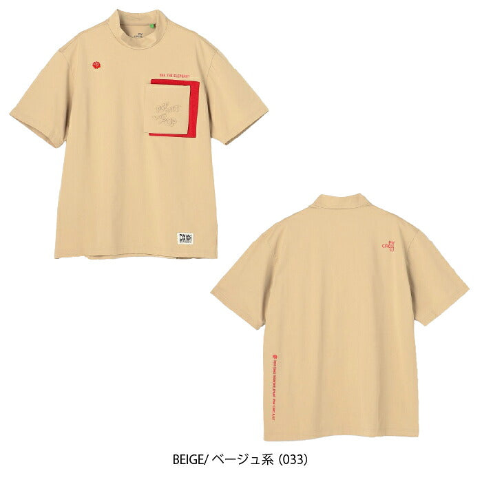PW CIRCULUS ピーダブリュサーキュラス ゴルフウェア メンズ MEN ポケットモックネック ゴルフ 半袖シャツ UVカット 吸水速乾 ストレッチ機能 khpnlm0515