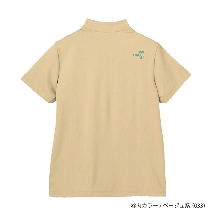PW CIRCULUS ピーダブリュサーキュラス ゴルフウェア レディース WOMEN ポケットモックネック 半袖シャツ 接触冷感 UVカット 吸水速乾 ストレッチ khpqlm0308