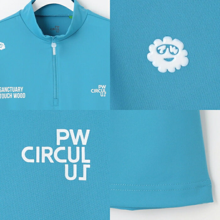 PW CIRCULUS ピーダブリュサーキュラス ゴルフウェア メンズ 吸水速乾 UV遮蔽率99.5% UVカット ストレッチ MEN ハーフジップロングスリーブモックT 長袖シャツ kkpngw0211
