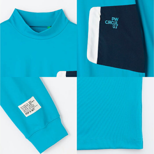 PW CIRCULUS ピーダブリュサーキュラス ゴルフウェア メンズ ロングスリーブ ポケットモックT 長袖シャツ 吸水速乾 UV遮蔽率99.5% UVカット ストレッチ KKPNGW0331