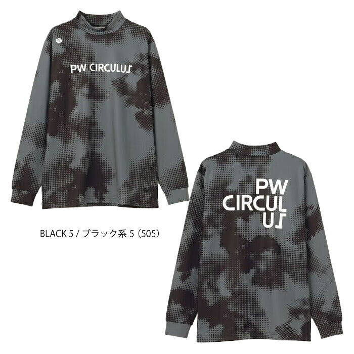 PW CIRCULUS ピーダブリュサーキュラス ゴルフウェア メンズ MEN Dot camouflage ロングスリーブモックネックT 裏起毛カットソー シンプルなカラー展開 kkpngw0511