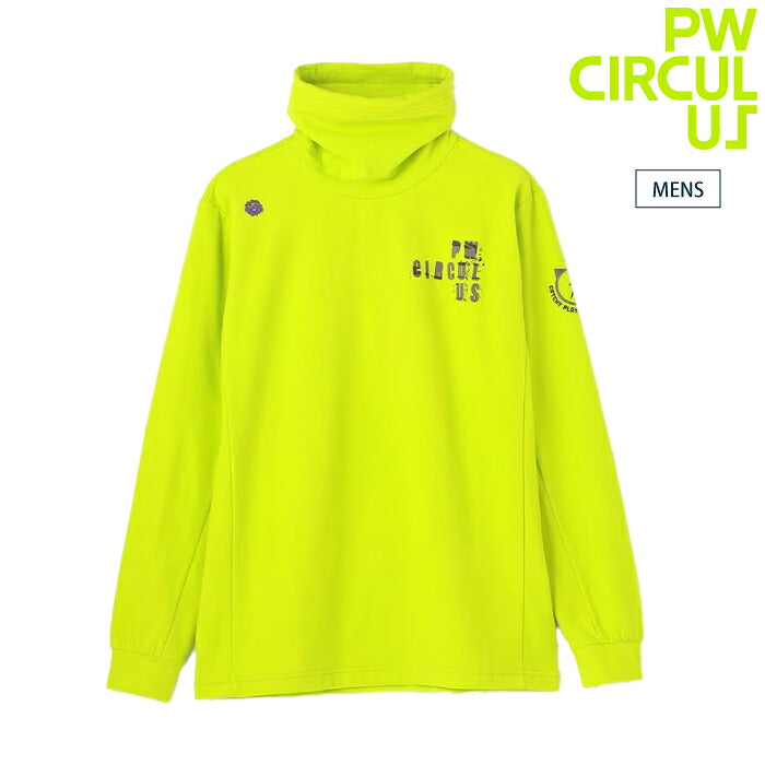 PW CIRCULUS ピーダブリュサーキュラス ゴルフウェア メンズ MEN スピンドル付 両面起毛タートルネック 長袖シャツ 起毛素材であたたか 長めネック しっかり防寒 kkpngw0521