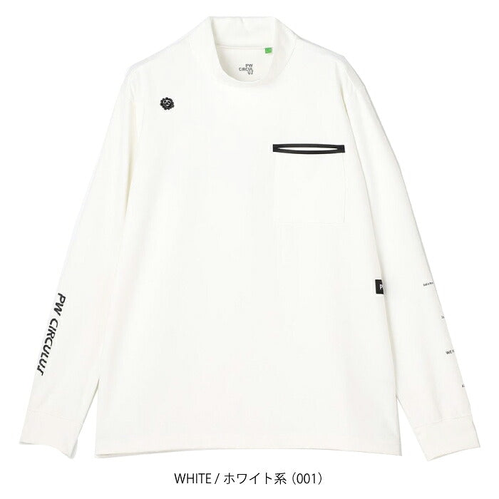PW CIRCULUS ピーダブリュサーキュラス ゴルフウェア メンズ MEN ポケットモックネック ゴルフ UVカット 接触冷感 吸水速乾 ストレッチ ベアスムース kkpnlw0301