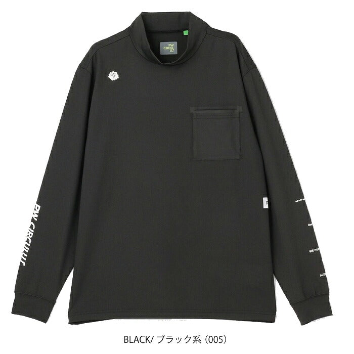 PW CIRCULUS ピーダブリュサーキュラス ゴルフウェア メンズ MEN ポケットモックネック ゴルフ UVカット 接触冷感 吸水速乾 ストレッチ ベアスムース kkpnlw0301