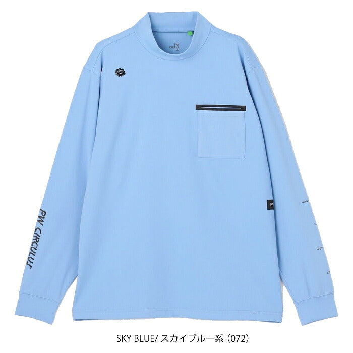 PW CIRCULUS ピーダブリュサーキュラス ゴルフウェア メンズ MEN ポケットモックネック ゴルフ UVカット 接触冷感 吸水速乾 ストレッチ ベアスムース kkpnlw0301