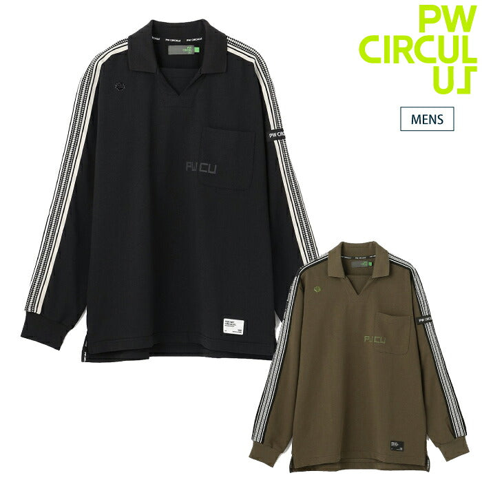 PW CIRCULUS ピーダブリュサーキュラス ゴルフウェア メンズ MEN GAMEシャツライク ポロ ゴルフ フェイクレイヤード レトロ感 ストレッチ ストレッチ kkpnlw0321
